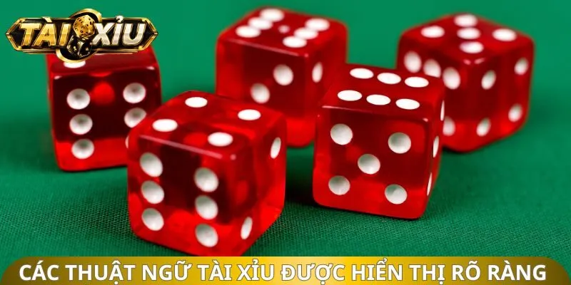 Các thuật ngữ Tài Xỉu được hiển thị rõ ràng