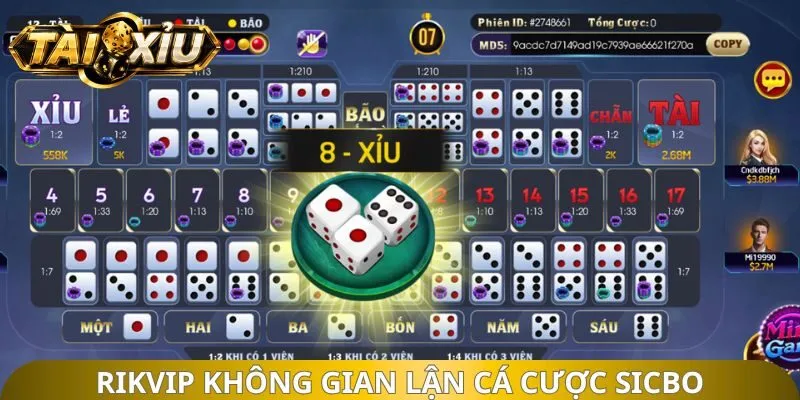 Rikvip không gian lận cá cược Sicbo