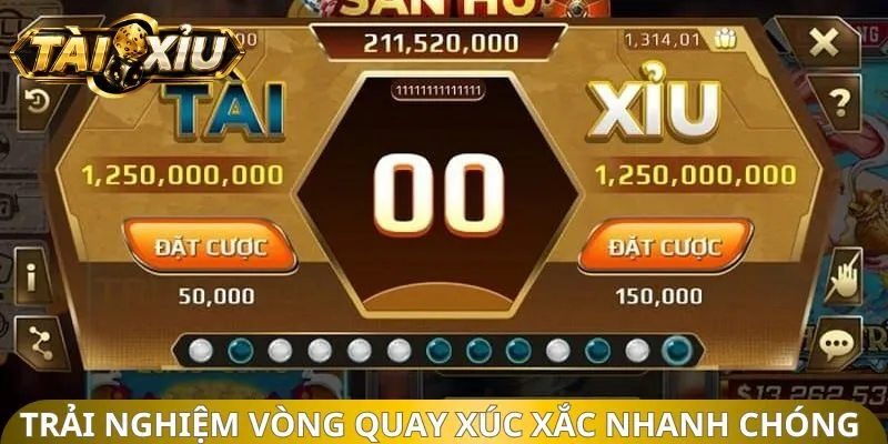 Trải nghiệm vòng quay xúc xắc nhanh chóng mỗi lượt